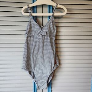 Jacadi Paris Navy & White Striped Swimsuit
